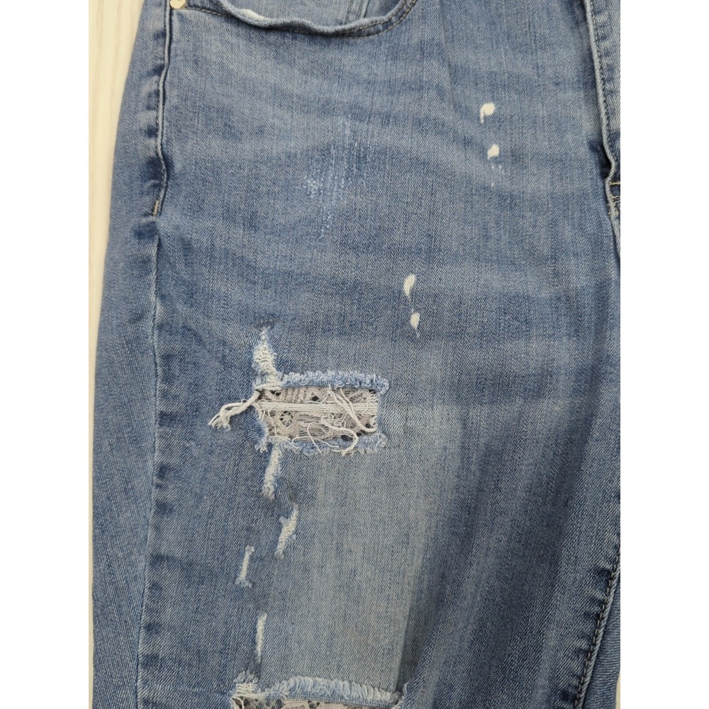 Judy Blue Lace Patch Skinny Jeans 18W destroyed mid rise - Picture 12 of 16